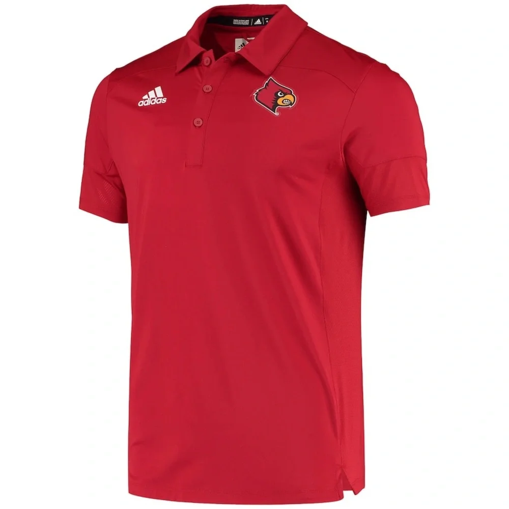 Adidas Men's Red Polo Shirt Louisville Cardinals